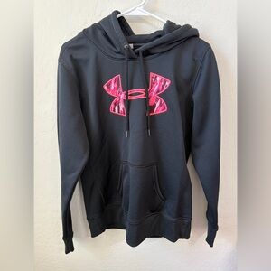 Under Armour Black Hoodie with Pink Logo